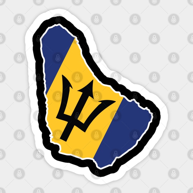 Barbados map flag designs Sticker by D_designs